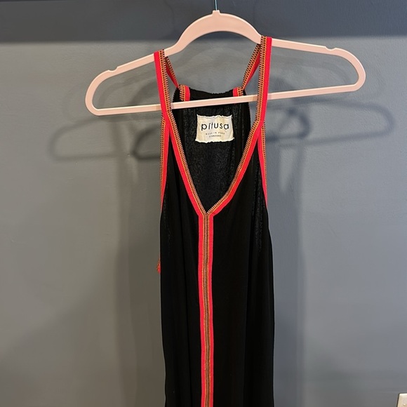 Pitusa Inca Sundress Womens Maxi Black Red One Size Petite Length Sleeveless - Picture 5 of 5